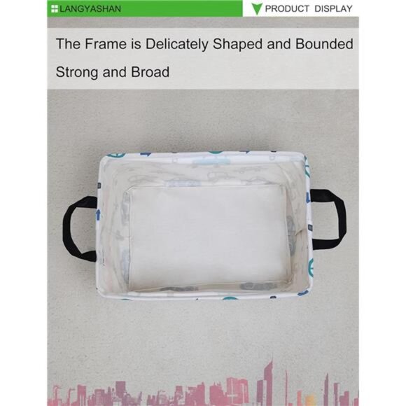 Rectangular Storage Bin Collapse Canvas Fabric Cartoon Storage Basket - Picture 6 of 8